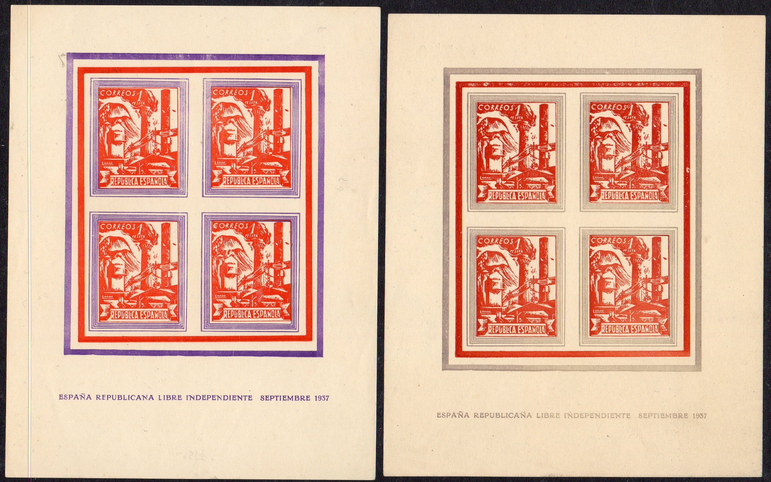 Barcelona - Montcada y Reixac sellos postales stamps Spain Guerra Civil War